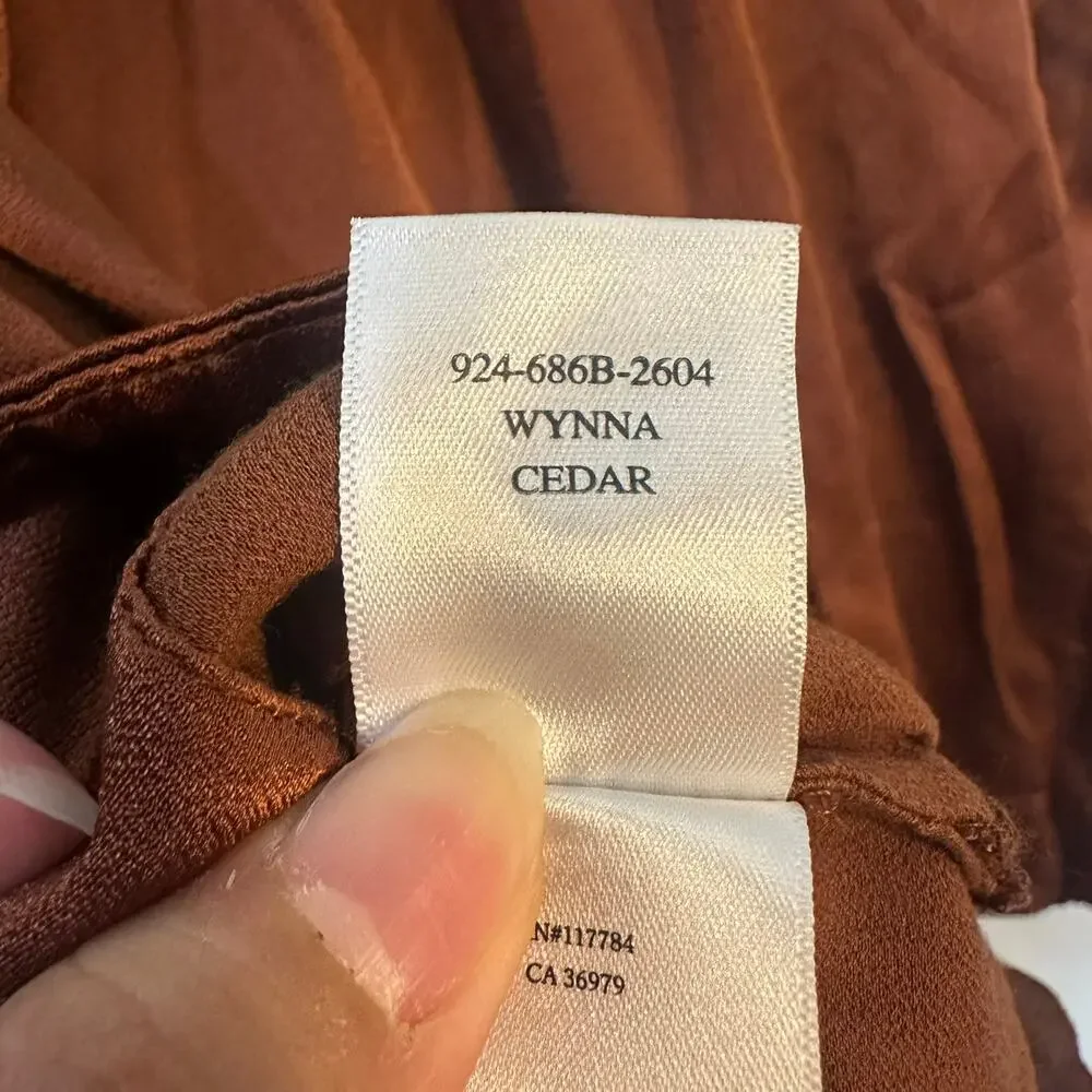 Rails Wynna Top Cedar Brown/Orange Silky Blouse SZ SMALL MSRP $234 EUC - Picture 10 of 16